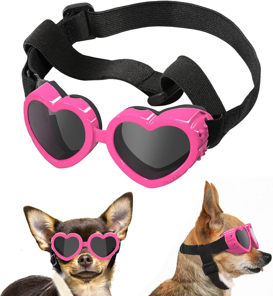 Lewondr Small Dog Sunglasses UV Protection Goggles Eye Wear Protection with Adjustable Strap Dogg... | Amazon (US)