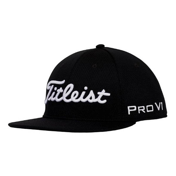 Men's Titleist Tour Elite Flat Bill Golf Golf Snapback Hat One Size Black/White | Scheels