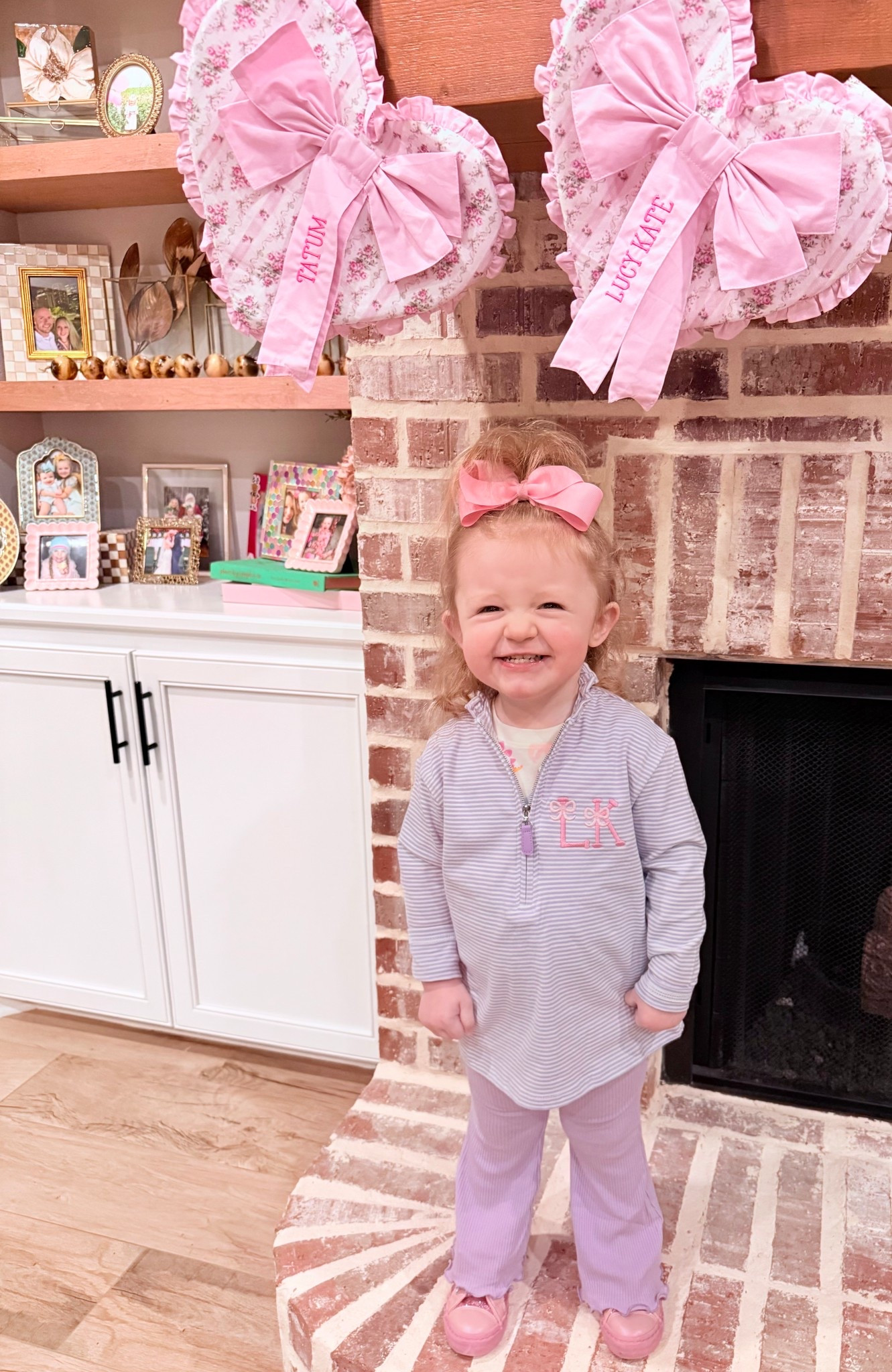 Someone loves her Valentine’s Day outfit! @classicwhimsy and @oldnavy for the win today! 

#LTKKids #LTKValentine #LTKBaby