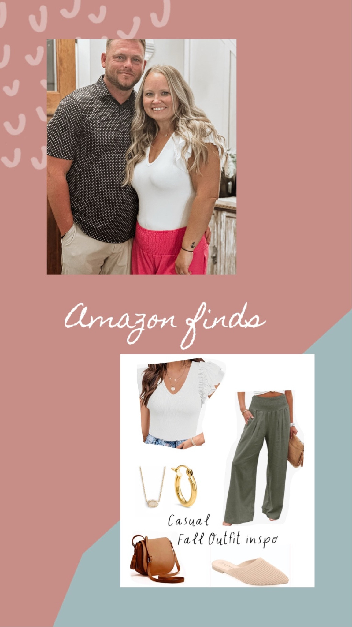 Had to share this adorable outfit that my bestie wore for a date night with her husband! Super comfortable you can dress up or dress down & the pants are available in several different colors! Outfit inspiration found on Amazon! 

#amazon#fashion #sale #finds

#LTKSeasonal #LTKSale #LTKstyletip