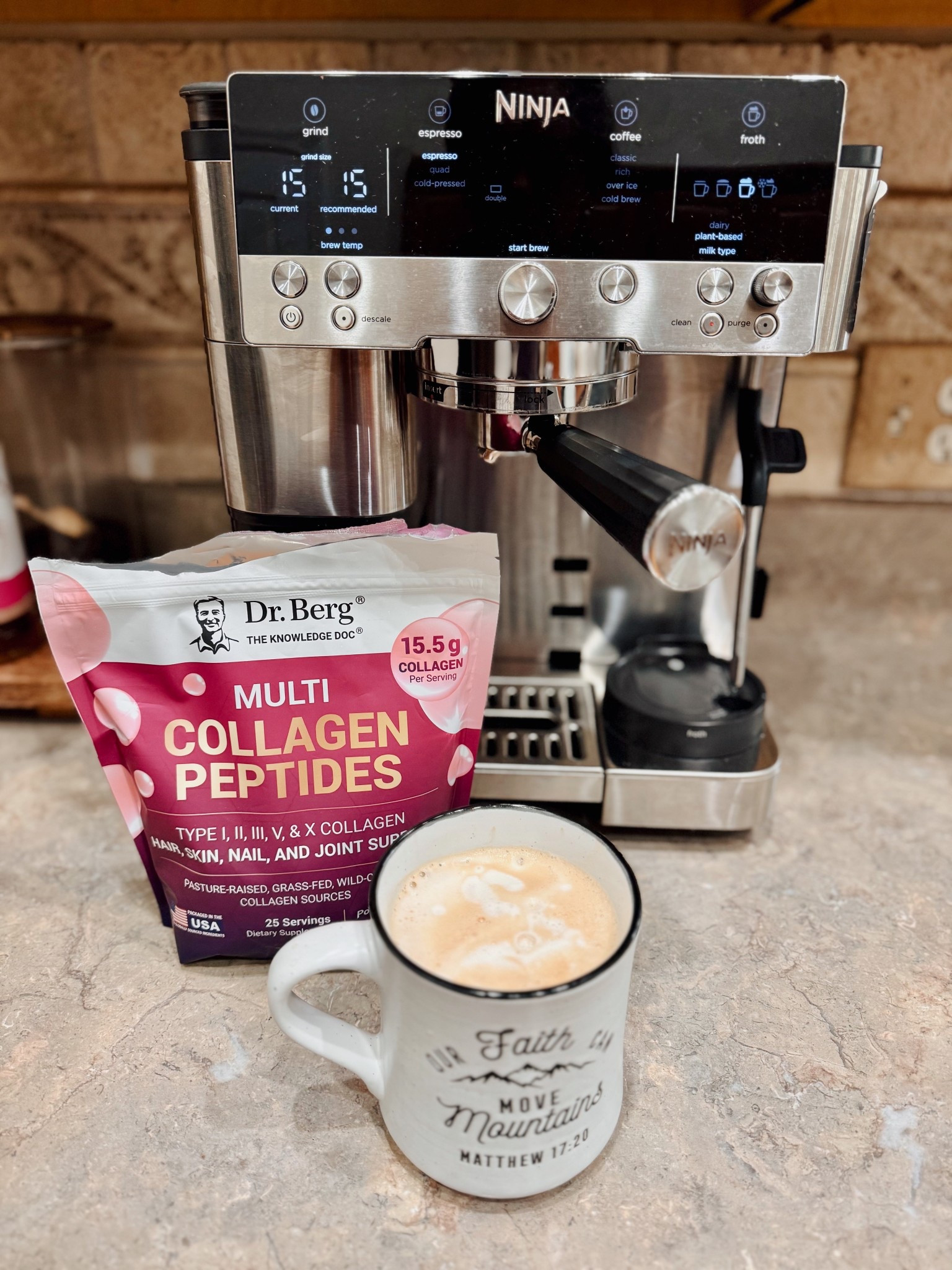 Morning Coffee with a side of beauty treatment 💫 
I always add Collagen Peptides to my morning coffee - not only does it froth into a fluffy, creamy texture - it adds Type  I, II, III, V, & X Collagen to support hair, skin, nail growth , gut health, bone strength and joint support!

Pastured-raised, grass-fed, wild-caught
15.5g collagen/serving 
Made in USA

Gut health | wellness supplements | women over 50 | beauty supplements | gift ideas | Christian mug | Ninja coffee machine | espresso machine | Dr. Berg | easter basket ideas

#LTKmorningroutine #LTKBeauty #LTKOver40