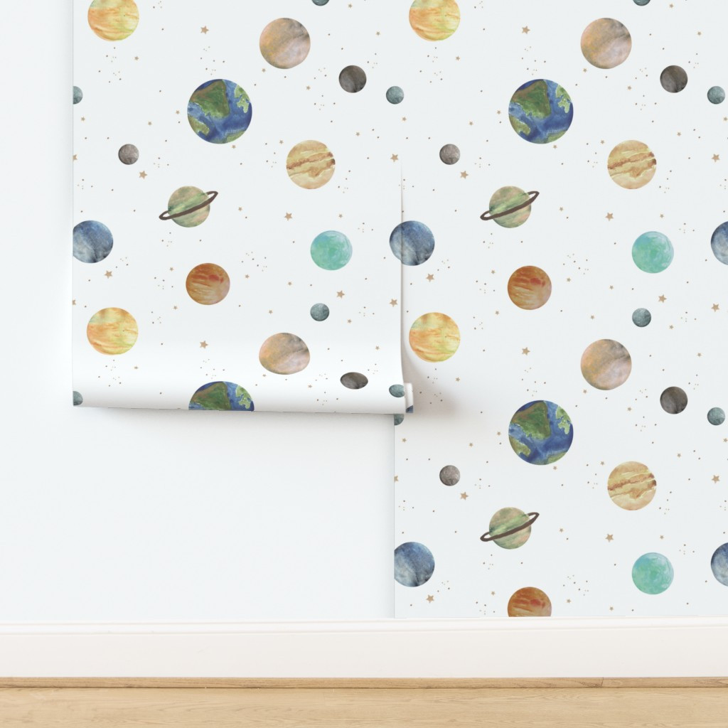 Wallpaper in Solar System (Medium) | Spoonflower