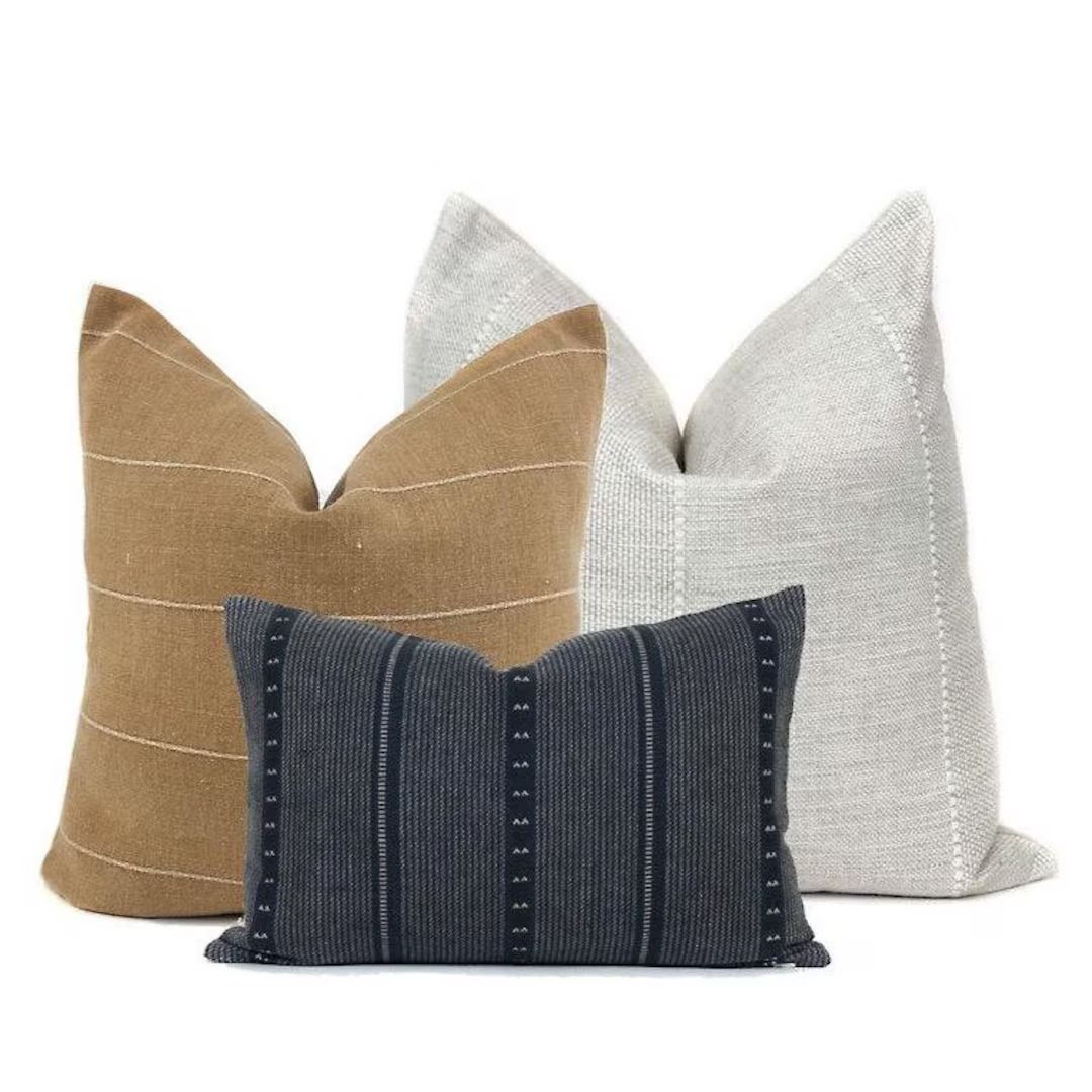 Pillow Combo 11 3 Pillow Covers Throw Pillows Pillow Covers Decorative Pillows Blue Pillows Rust ... | Etsy (US)