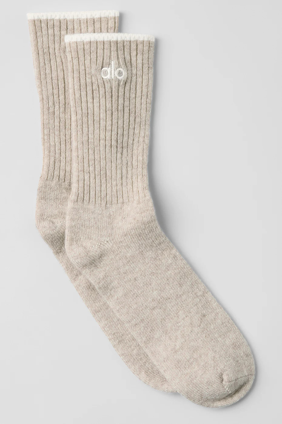 ALO | Wool Cashmere Light Frosted Socks in Winter Latte/Ivory Beige, Size: Medium | Alo Yoga (US)