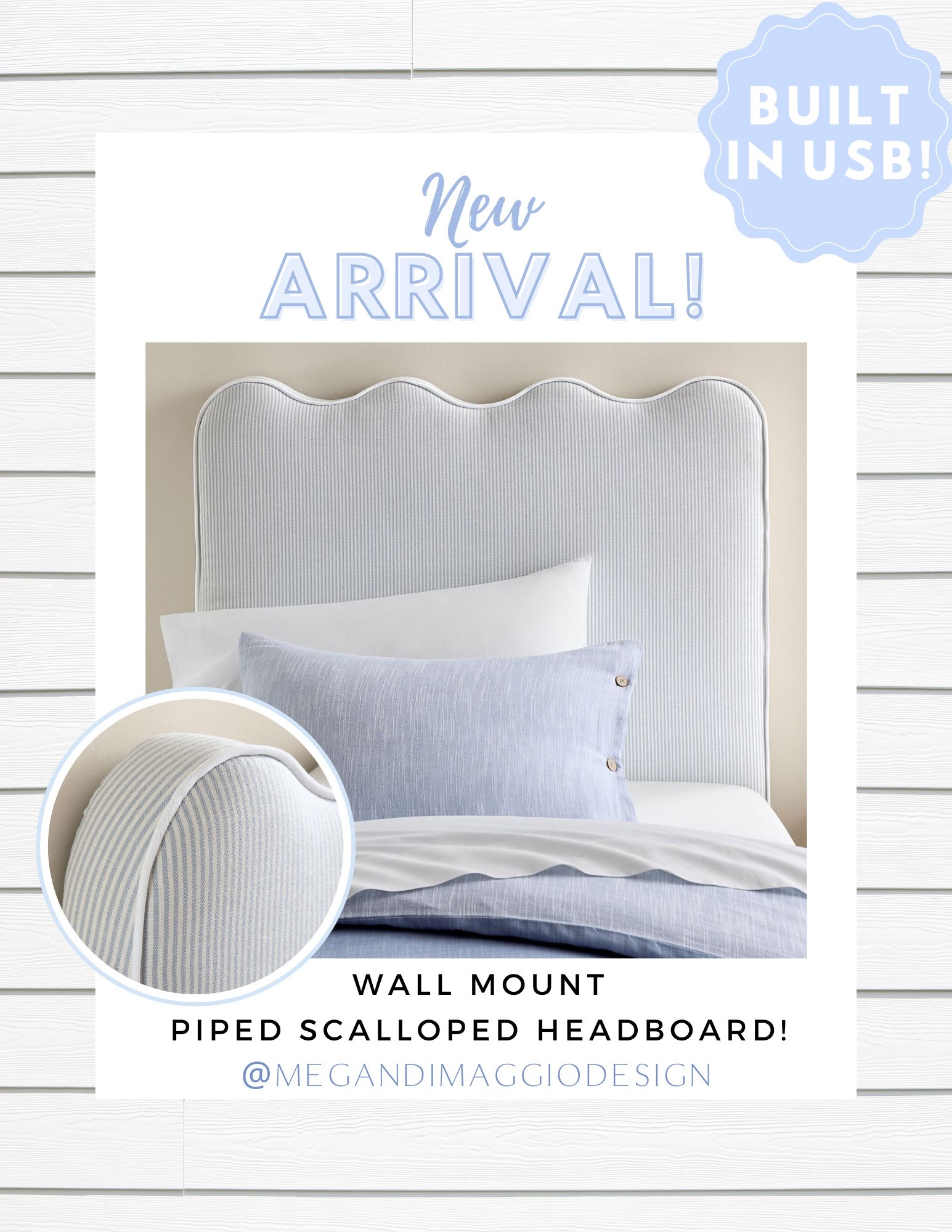 Love this new wall mounted oxford stripe scalloped piped twin headboard!! Such an amazing price and includes a usb port! Pair with a pretty bed skirt and get the designer look for way less!! 😍🙌🏻

#LTKHome #LTKKids #LTKSaleAlert