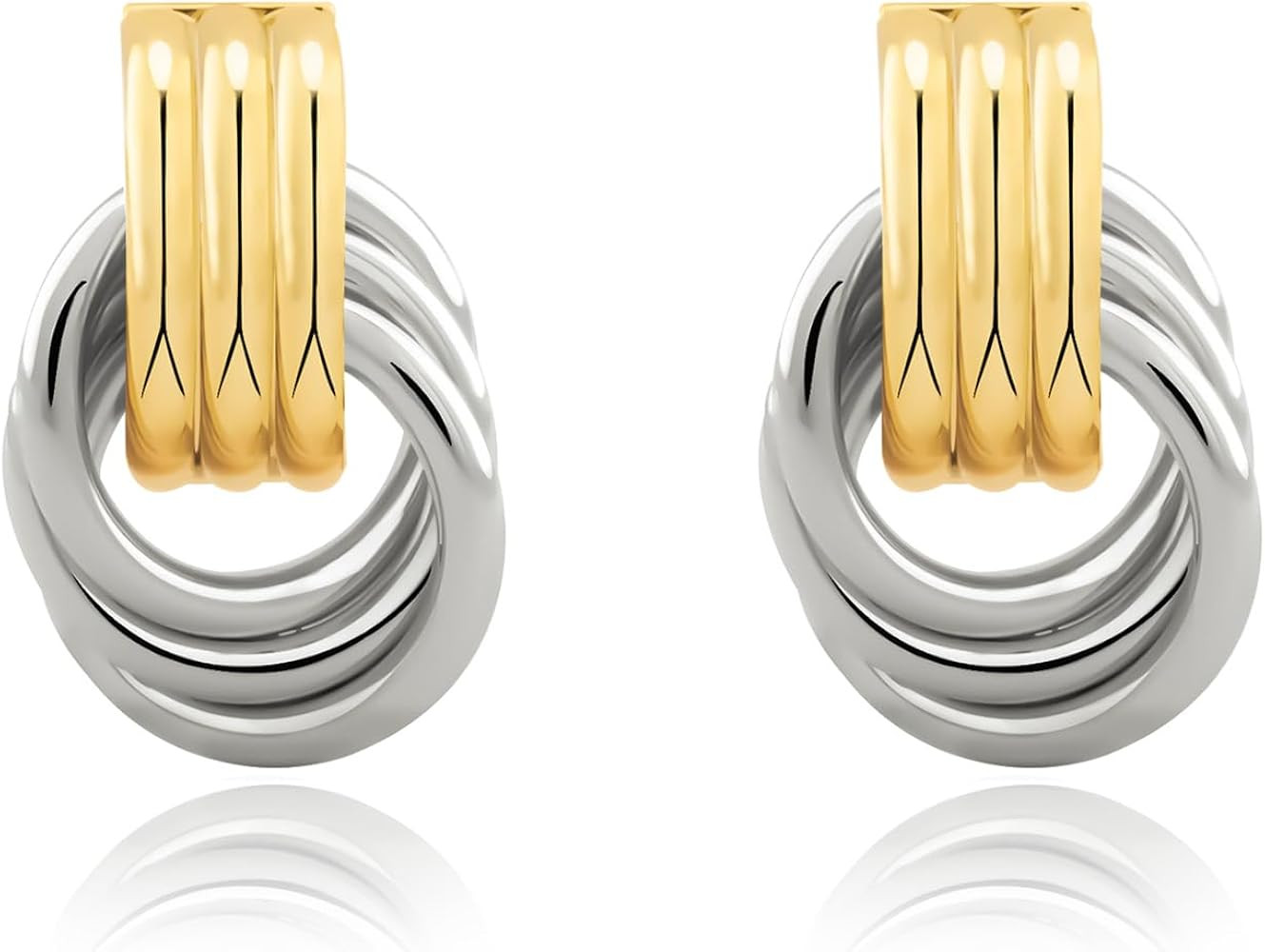 Chunky Small Knot Earrings Gold Silver Geometric Earrings for Women Dainty Gold and Silver Plated... | Amazon (US)