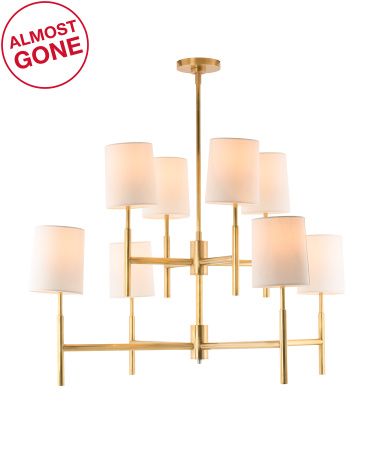29x34 Clarion Two Tier Chandelier With Linen Shade | TJ Maxx