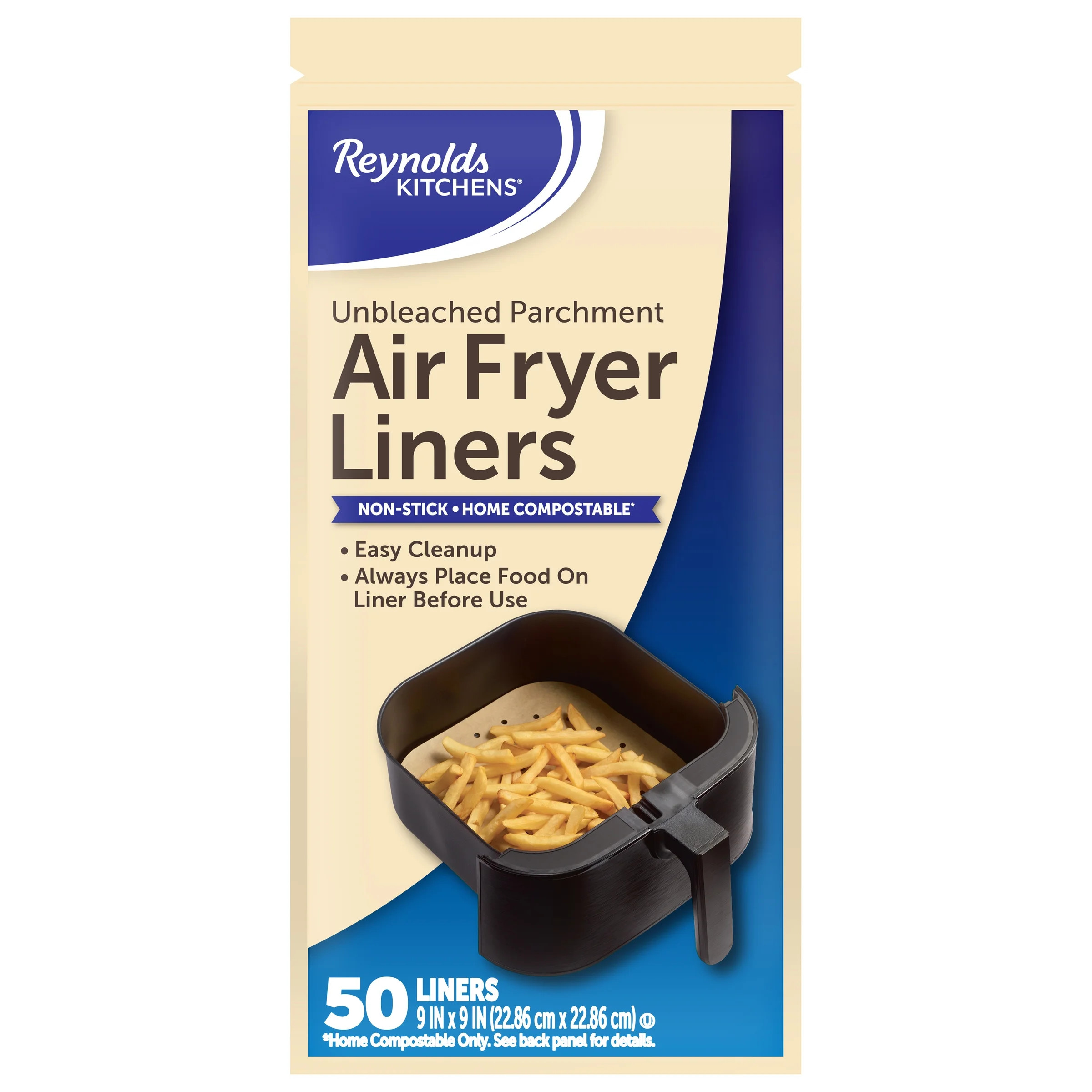 Reynolds Kitchens Air Fryer Liners, 50 Count - Walmart.com | Walmart (US)