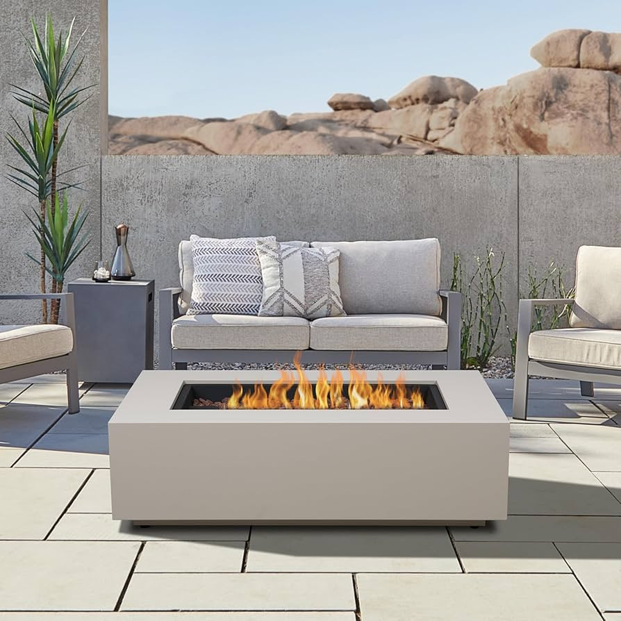 Real Flame Aegean 50in Rectangle Propane or Natural Gas Fire Pit Table, 50,000 BTU, Powder-Coated... | Amazon (US)