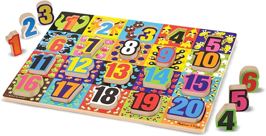 Melissa & Doug Jumbo Numbers Wooden Chunky Puzzle (20 pcs) | Amazon (US)