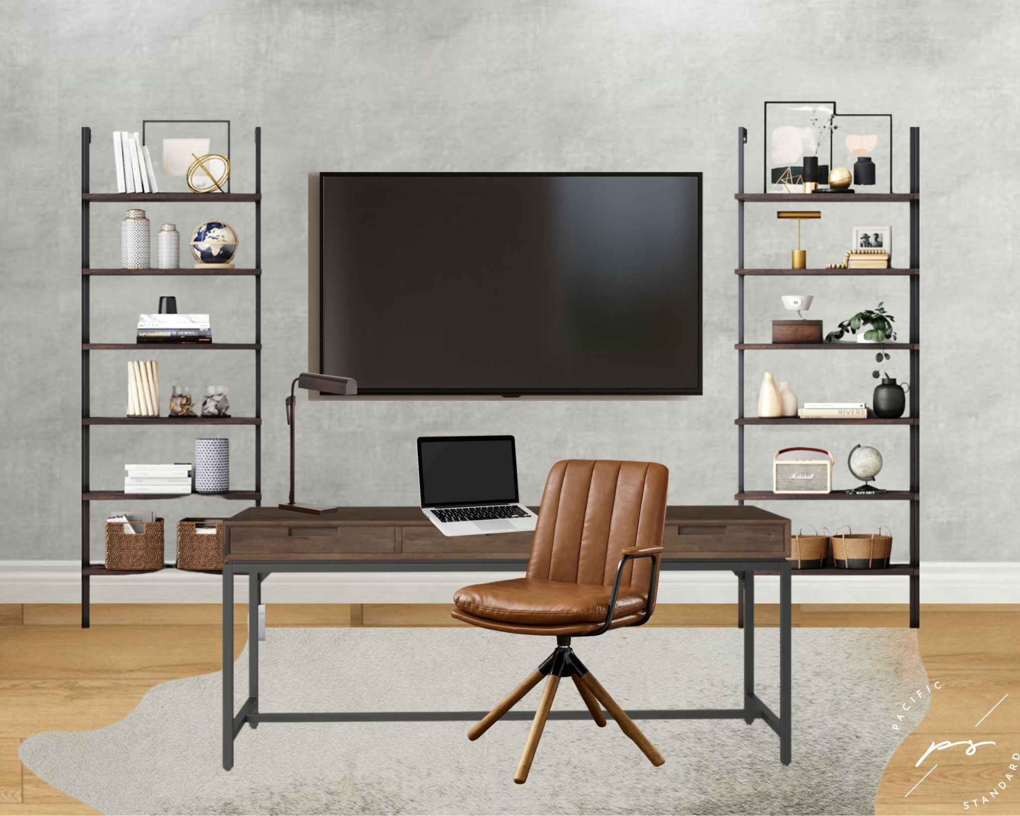 Industrial at home office design - office design mock-up | ladder bookcase, mock up, design style, office inspiration 

#LTKstyletip #LTKhome #LTKFind