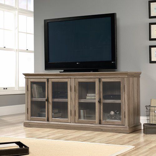 Sauder Barrister Lane Credenza, for TVs up to 80, Salt Oak - Walmart.com | Walmart (US)