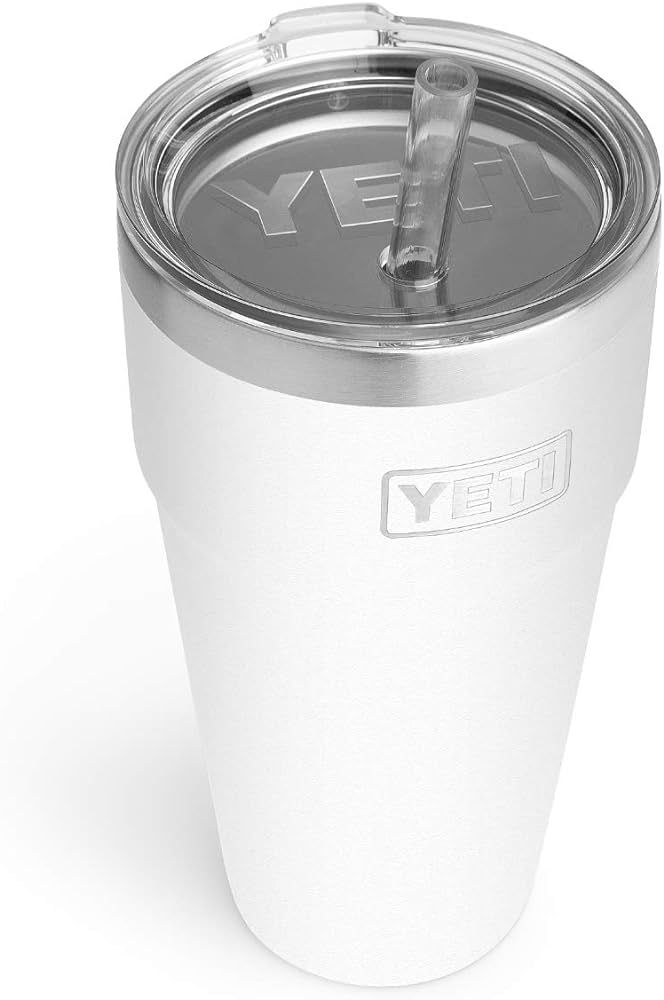 YETI Rambler 26 oz Straw Cup, Vacuum Insulated, Stainless Steel with Straw Lid, White | Amazon (US)