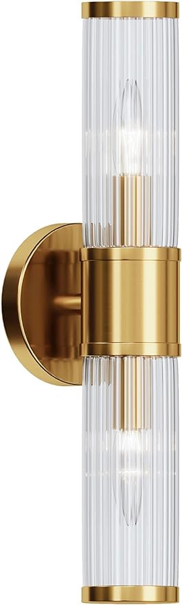 Gold Wall Sconce - Bathroom Sconce Wall Lighting Modern Vanity Light Fixture with Glass Shade for... | Amazon (US)
