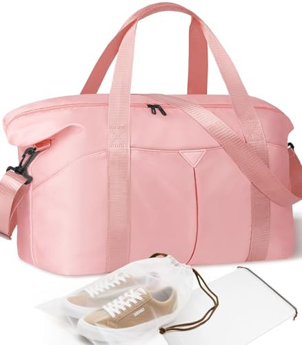 Magimack Duffle Bag for Travel, Carry-on Travel Bag with Trolley Sleeve, Sport Gym Bag for Women, Overnight Bag for Men, Hospital Bag for Labor and Delivery (Pink) | Amazon (US)