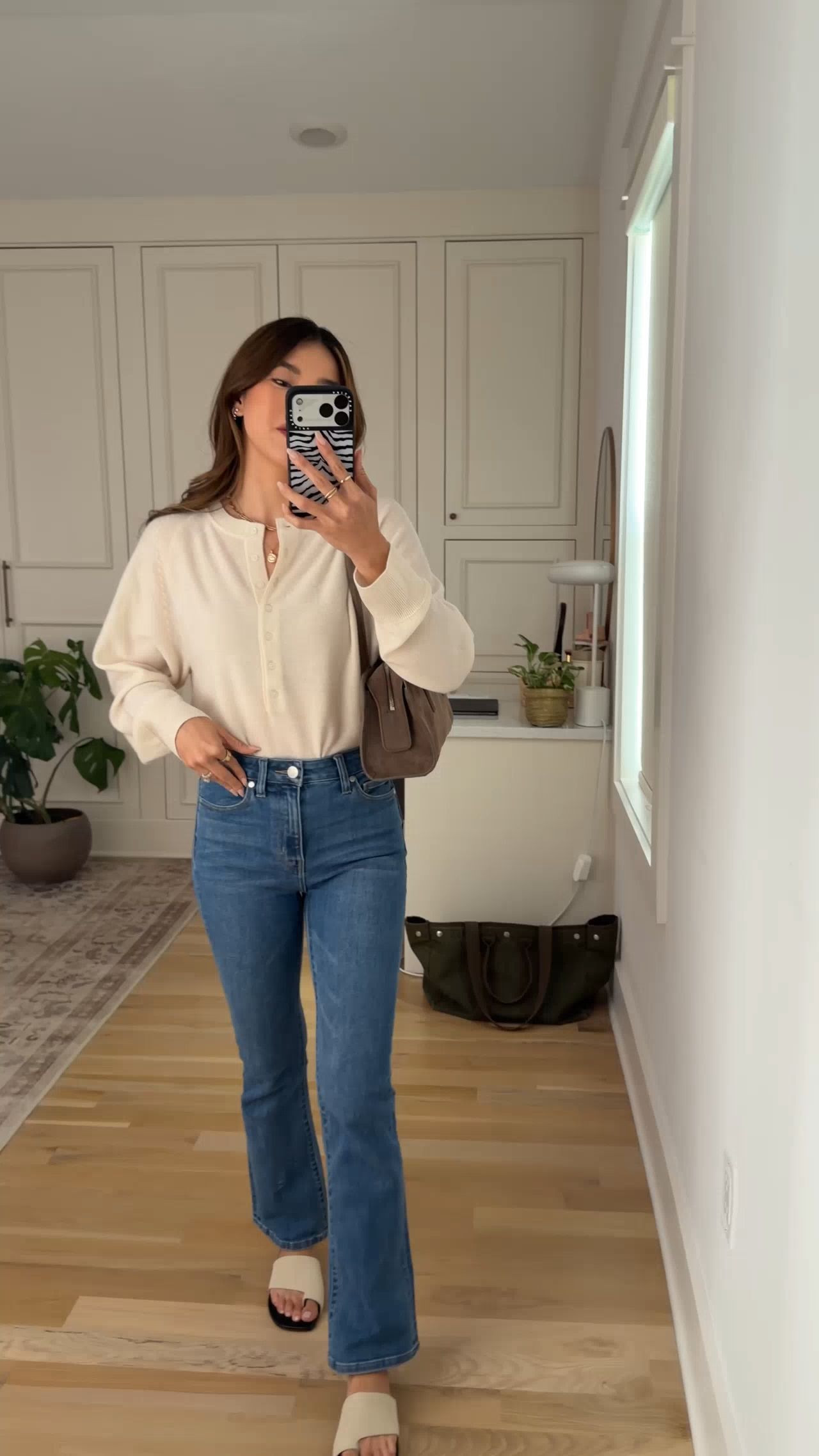 Sizing info:
•Top size XS
•Jeans size 24 in 28in inseam in Seaside Blue

petite fashion, get dressed with me, outfit inspiration, ootd, nashville outfit, Nashville influencer, petite style, vacation style, casual outfits, mom style, petite pants, spring outfits, spring outfit info, spring pants, spring outfit idea, spring top, spring bag, spring sweater, spring shoes, spring jeans, jeans, denim, quince jeans, petite jeans, 
@Quince 
 

#LTKootd #LTKPetite #LTKSeasonal