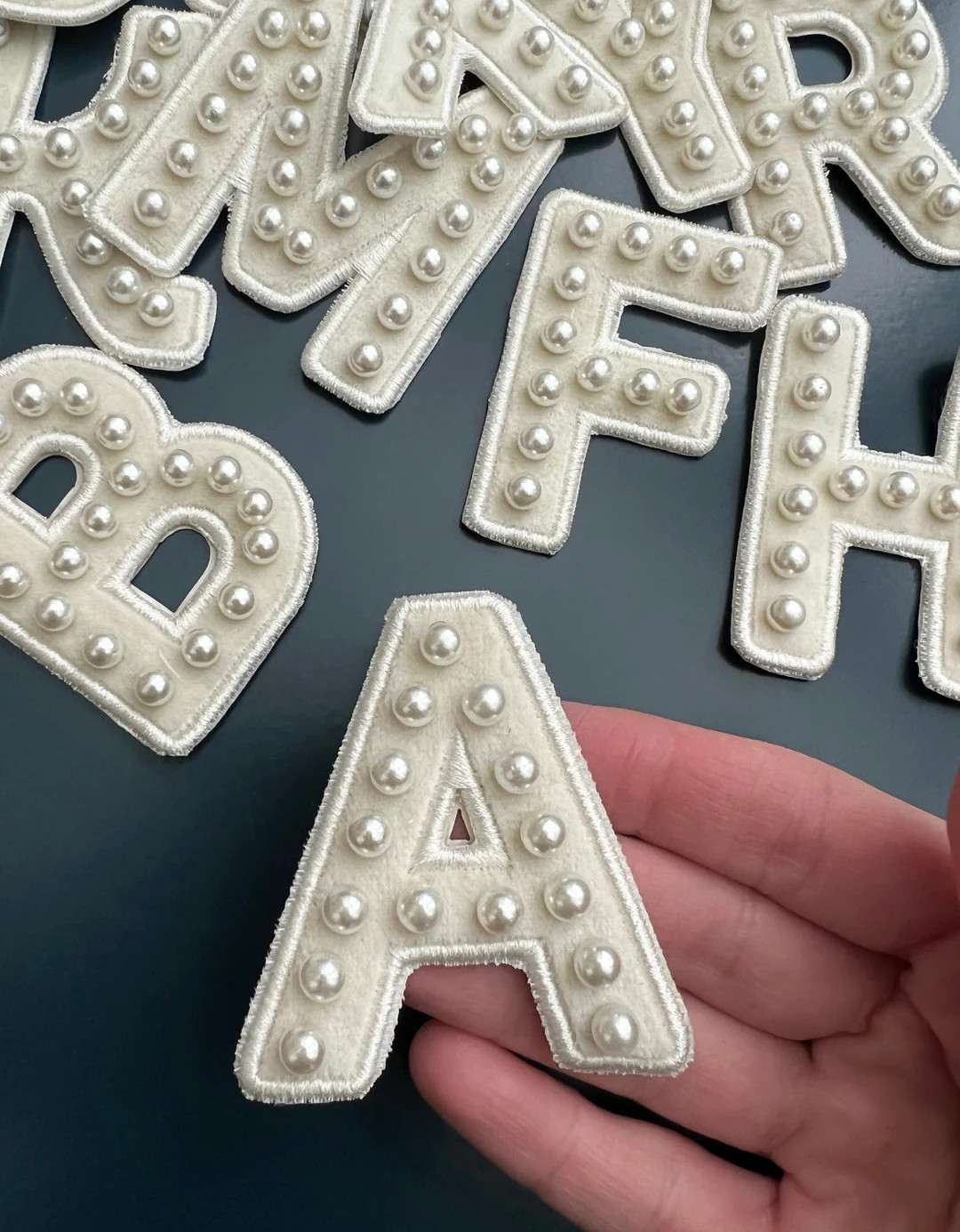 2.5" Pearl Velvet Letter Patches SELF ADHESIVE 3M Patch DIY | Etsy (US)