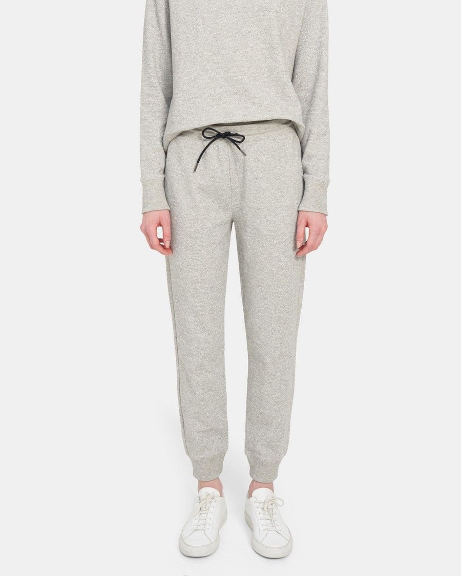 Jogger Pant in Cotton Melangé Terry | Theory Outlet