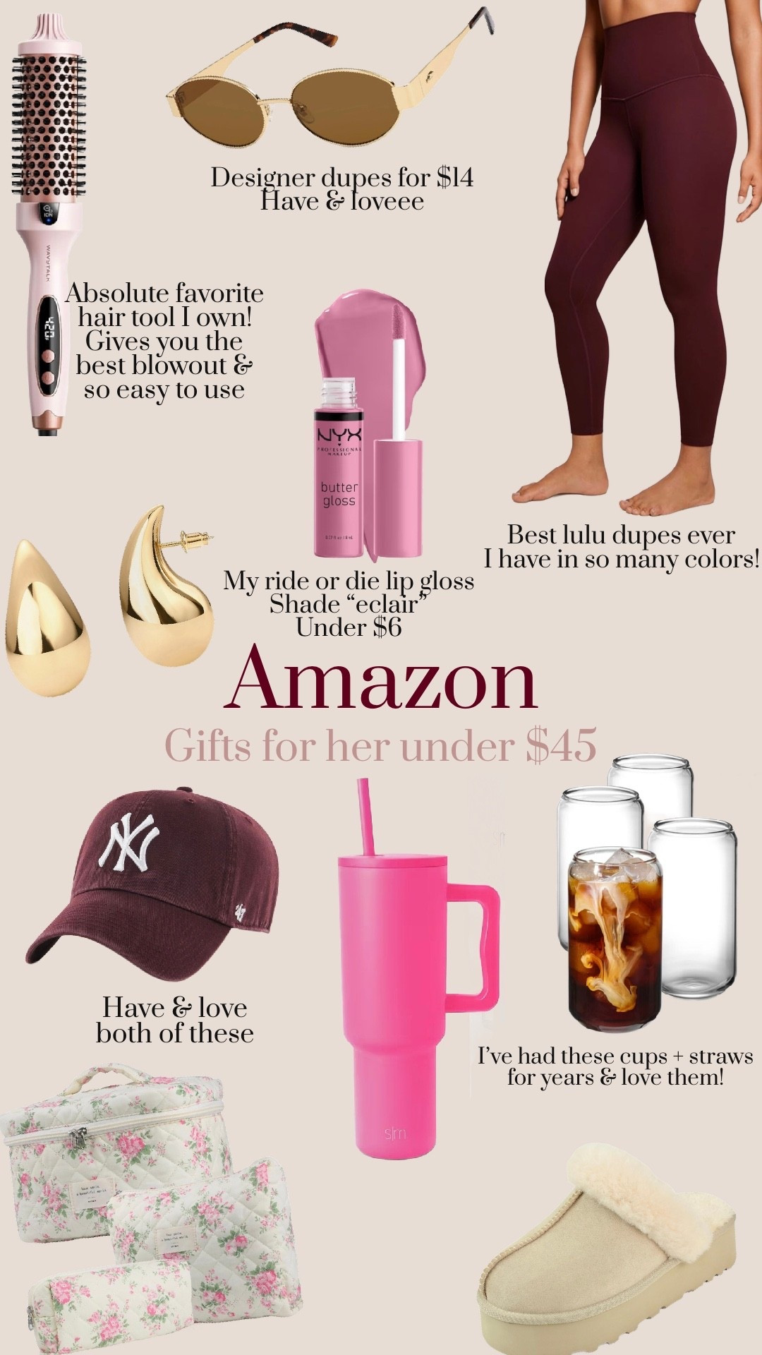 Amazon gifts for her under $45
Stocking stuffers
Favorite Amazon finds 



#LTKHoliday #LTKFindsUnder50 #LTKGiftGuide