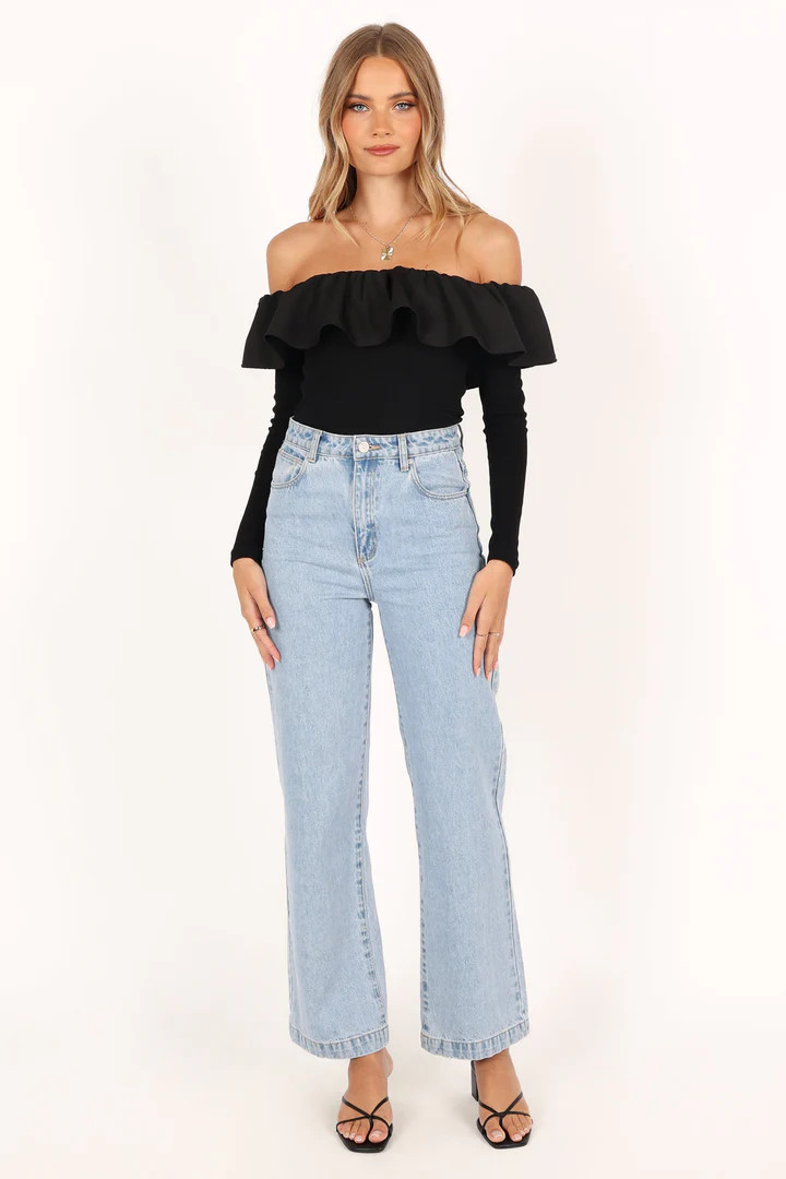 Cloe Off Shoulder Top - Black | Petal & Pup (US)