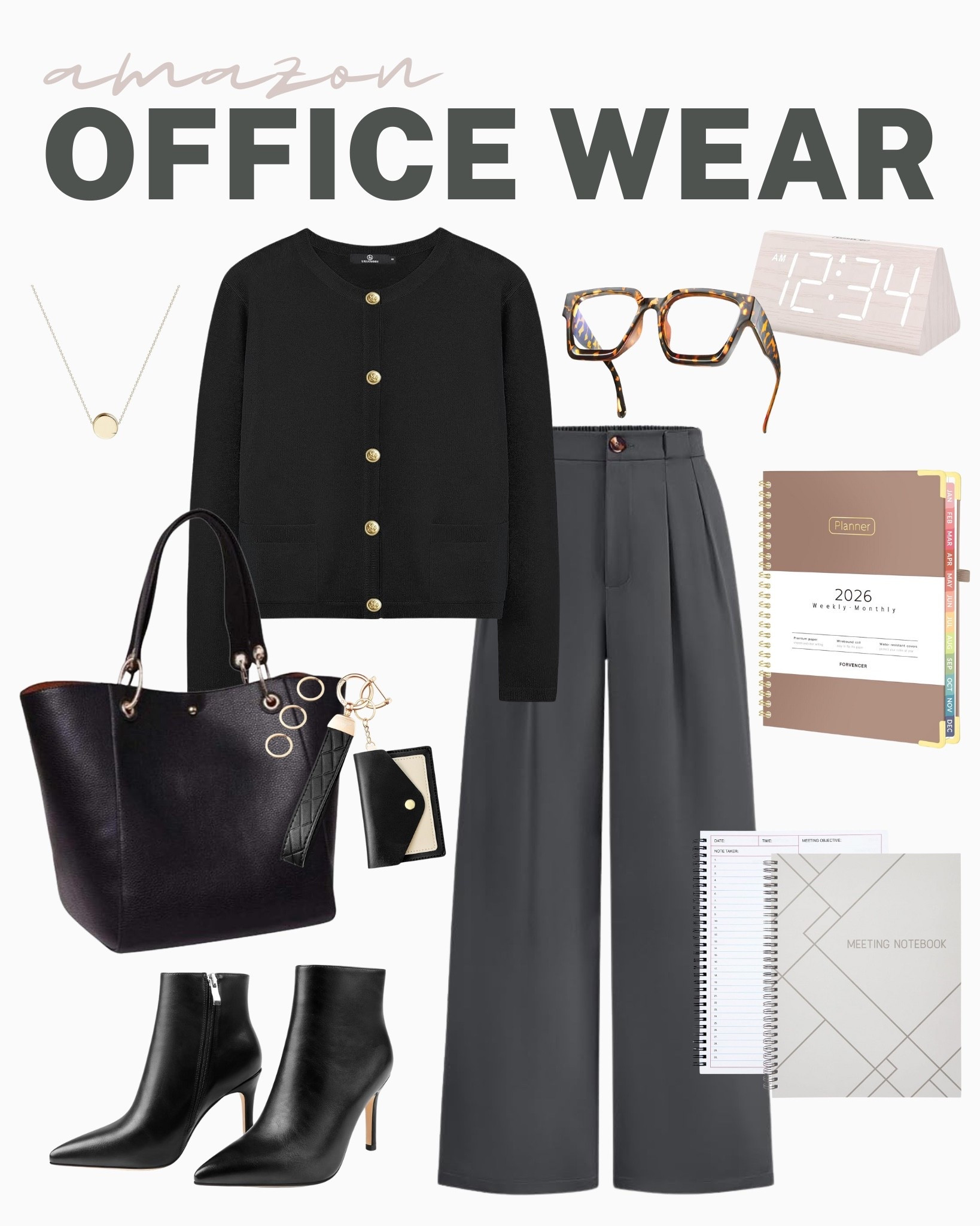 These office finds are perfect for adding a new look to your workday!
digital alam clock, desk clock, laptop bag, knit blazer, work tops, office style, stylish workwear, business casual, trendy office wear, professional looks, wardrobe update, fall style, amazon fashion, affordable look, fall outfit idea

#LTKFindsUnder50 #LTKSeasonal #LTKU