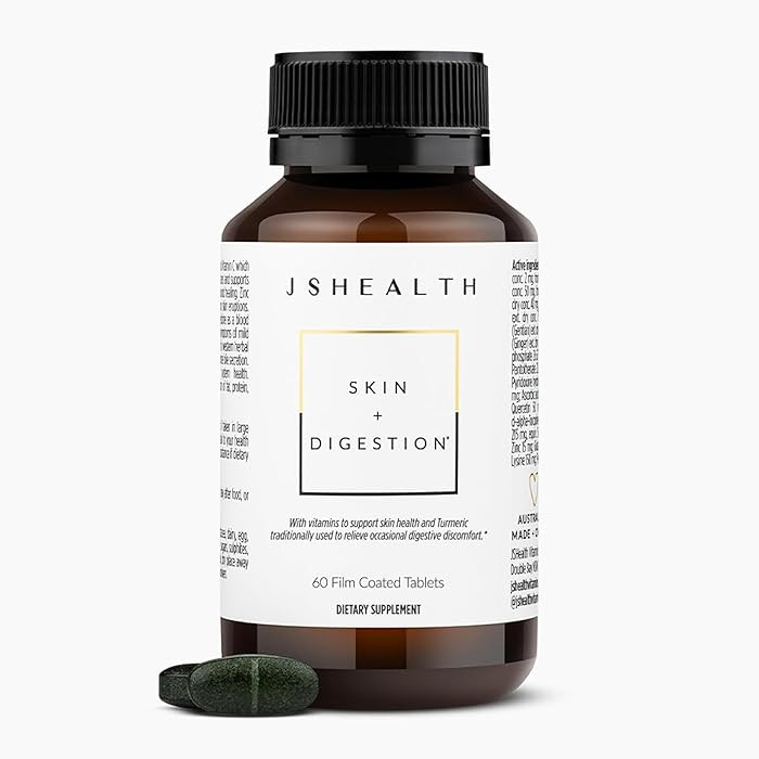 JSHealth Skin and Digestion Formula. Clear Skin Supplement with Zinc, Burdock, Turmeric. Supports... | Amazon (US)