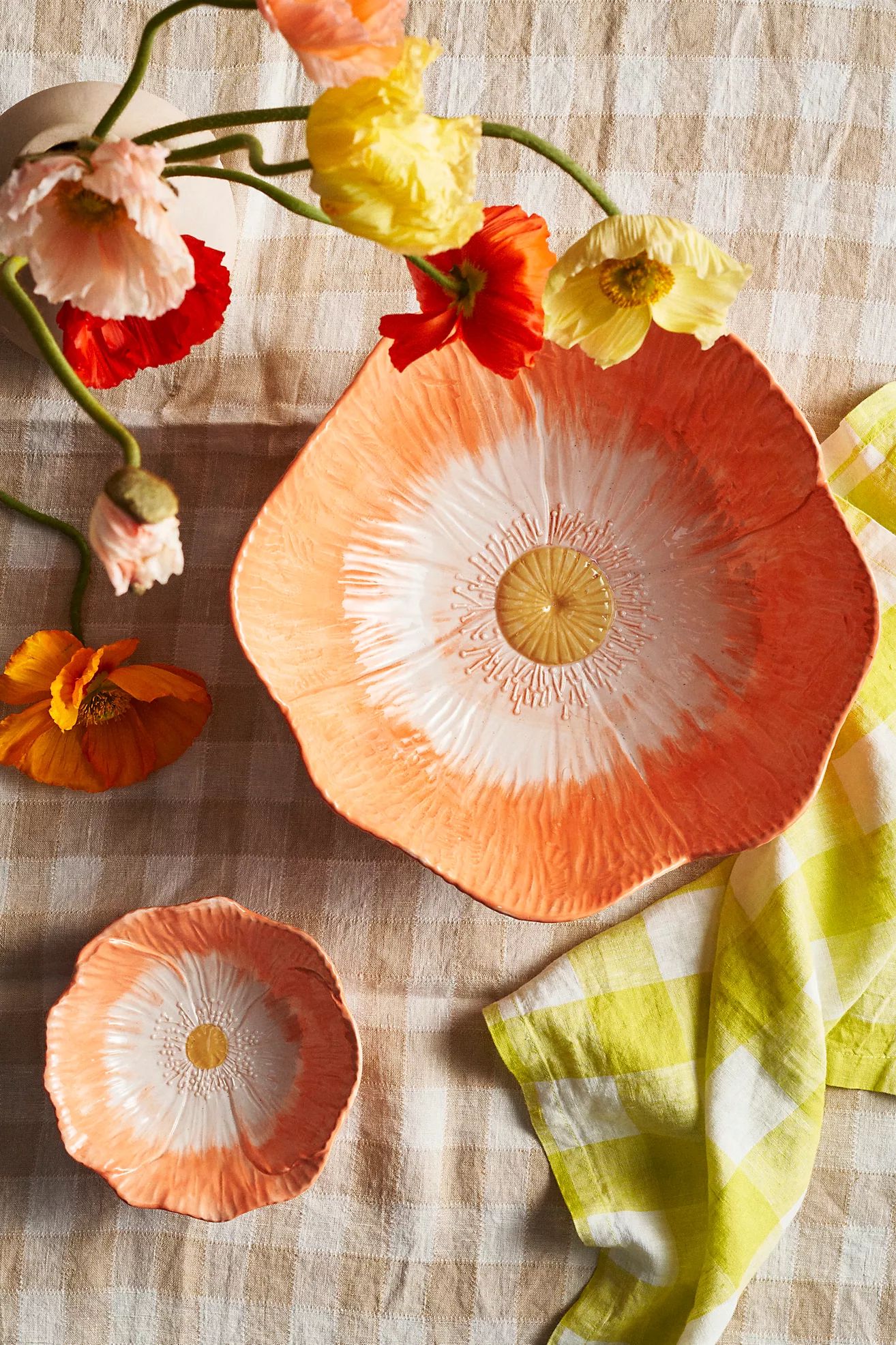 Petals Stoneware Bowl, Orange | Terrain