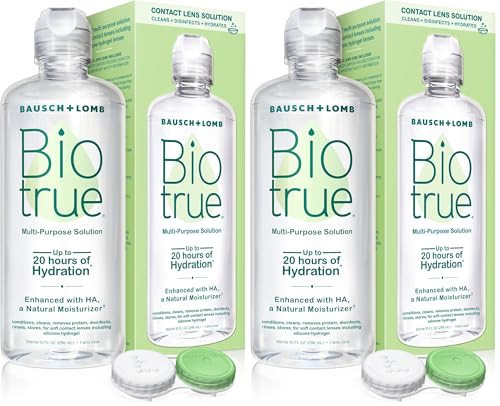 Contact Lens Solution by Biotrue, Multi-Purpose Solution for Soft Contact Lenses, 10 Fl Oz (Pack of 2) | Amazon (US)