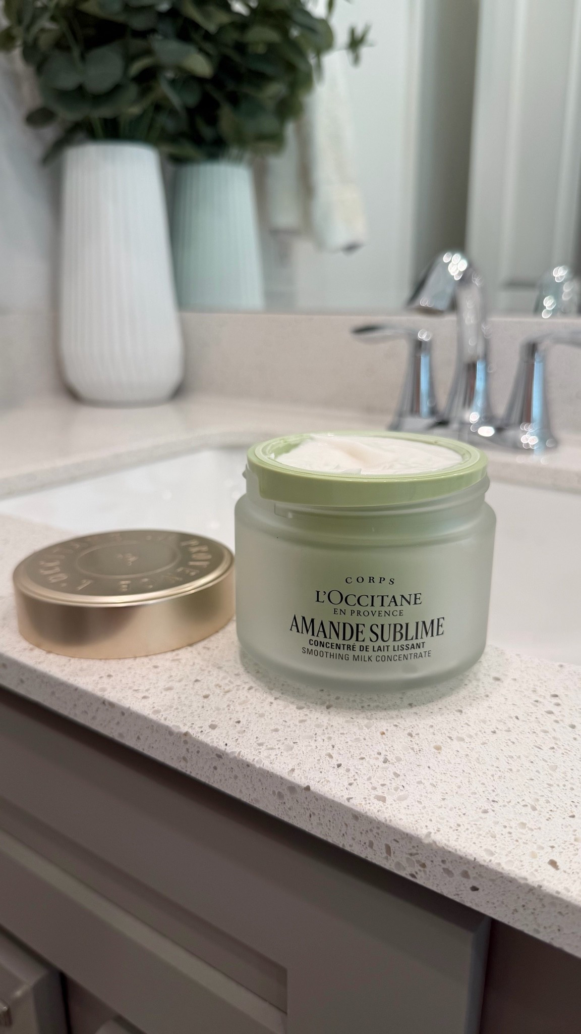 Lotion. Body lotion. Body moisturizer. Loccitane almond. Body care. Vase. Stems. Eucalyptus stem. Faux eucalyptus

#LTKHome #LTKselfcare #LTKSeasonal