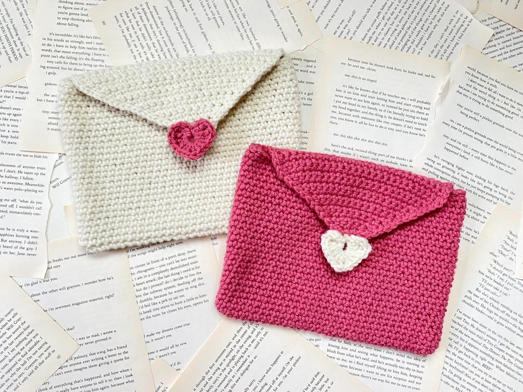 Custom Crochet Book Pouch/sleeve Hardcover/paperback Made to Order the Love Letter - Etsy | Etsy (US)