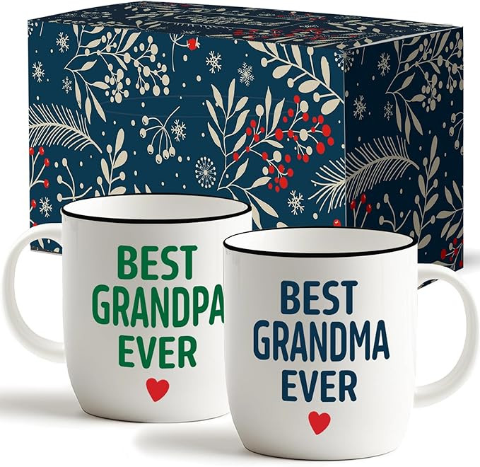 Triple Gifffted Worlds Best Grandparents Coffee Mugs for Grandma and Grandpa, Gifts Ideas From Gr... | Amazon (US)