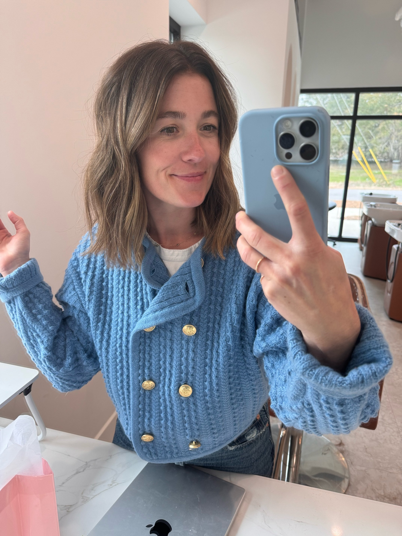 Cutie blue cardigan on sale!! I’m wearing a small 🩵 #jcrew