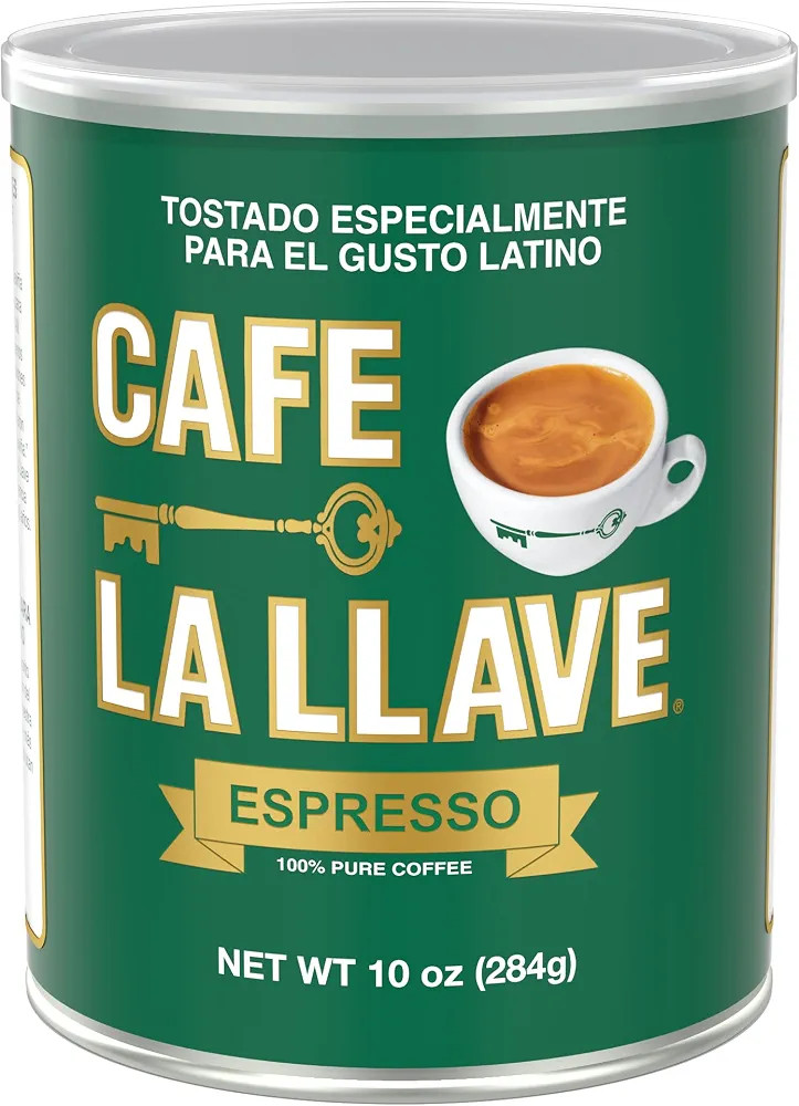Cafe La Llave Dark Roast Ground Espresso Coffee, 10 oz Can – Authentic Cuban-Style, Rich Bold S... | Amazon (US)
