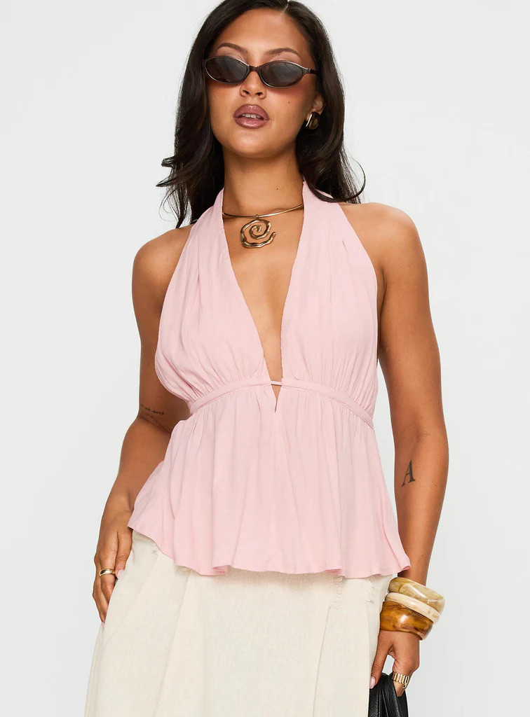 Saddler Halter Top Pink | Princess Polly US