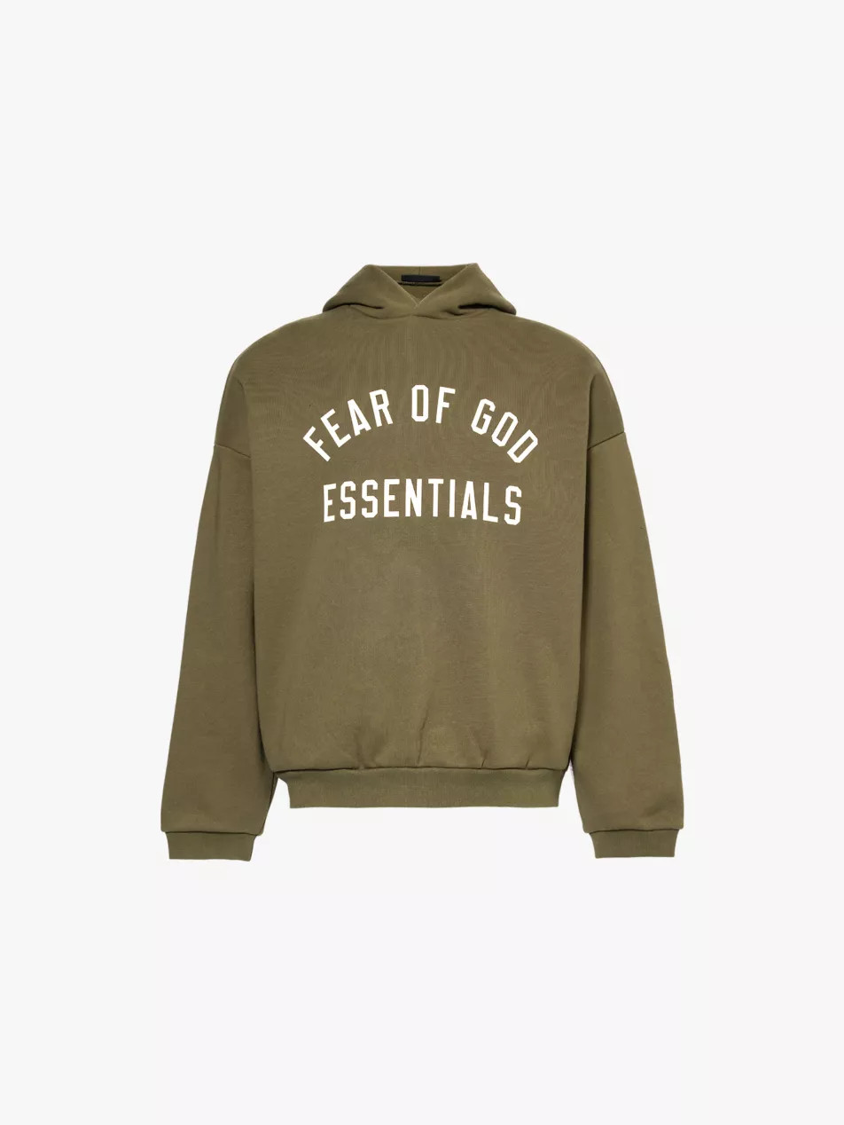 Relaxed-fit brand-print cotton-blend hoodie | Selfridges