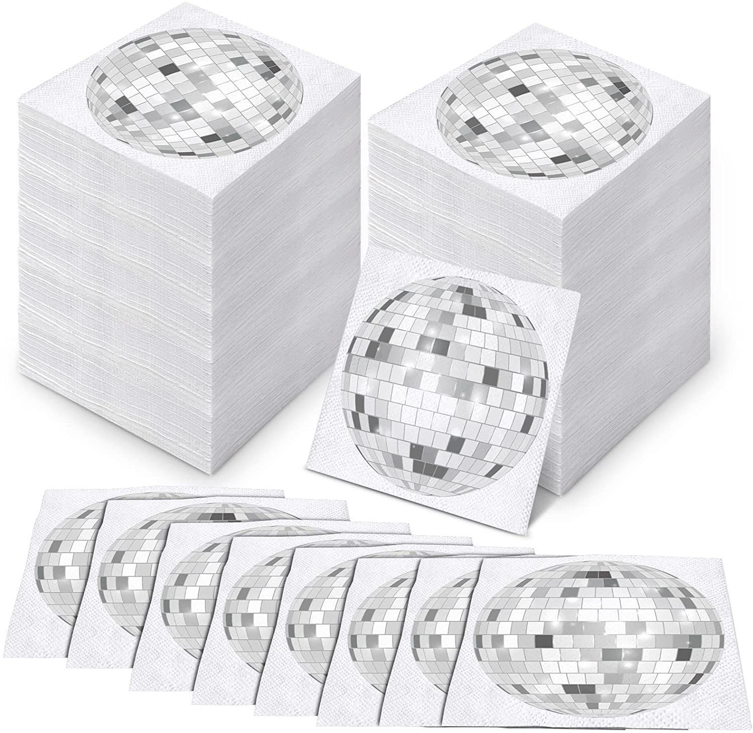 200 Pcs Disco Ball Napkins Disposable Disco Party Cocktail Napkins 70s 80s 90s Disco Party Decora... | Amazon (US)