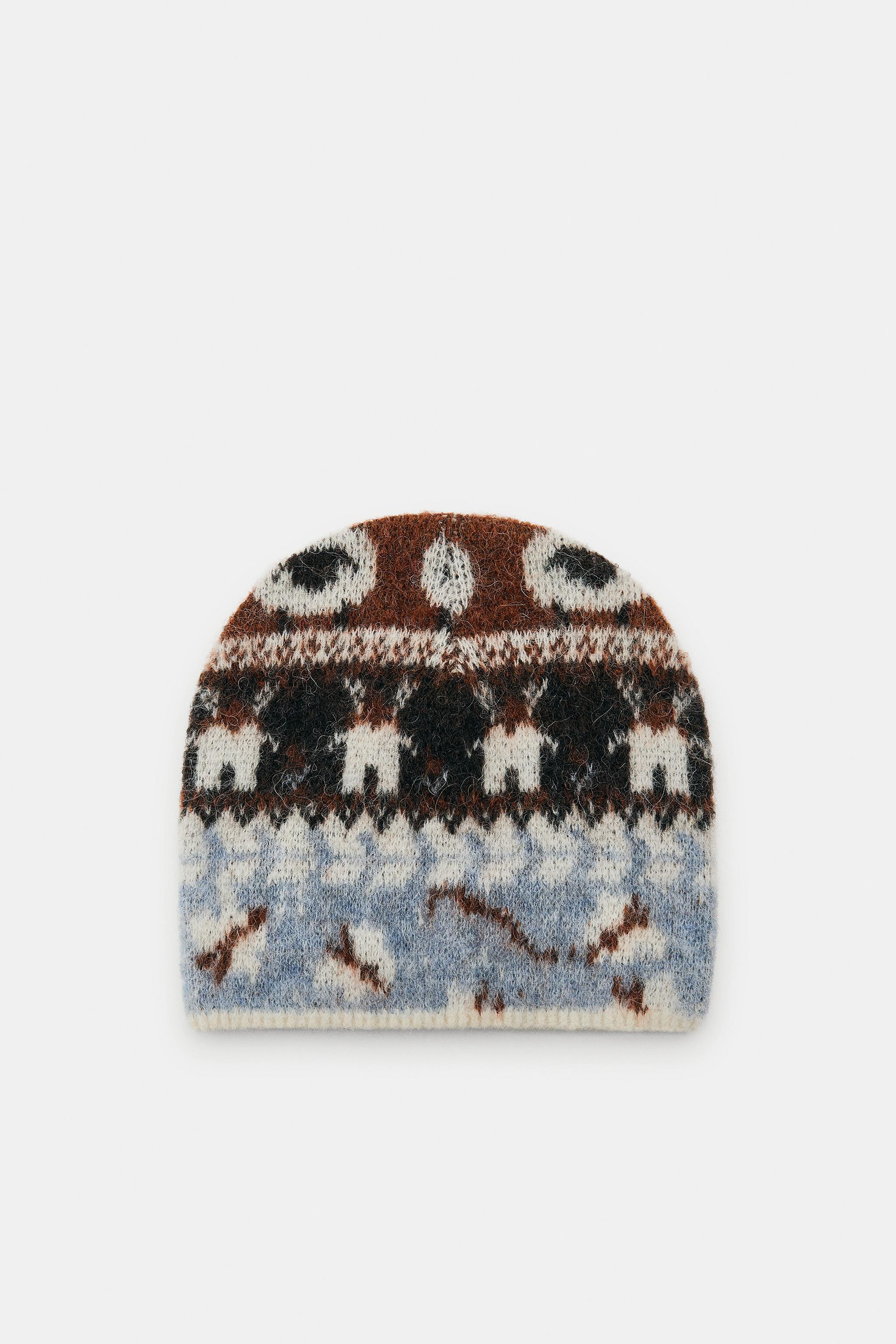 PRINTED KNIT BEANIE | Zara UK