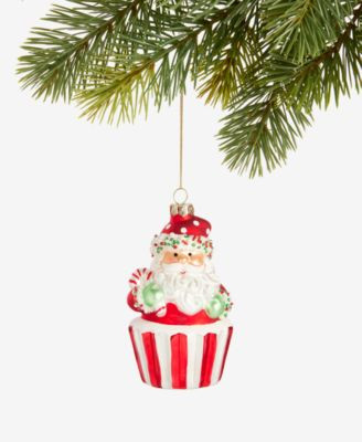 Sugar Plum Glass Santa Cupcake Ornament, Macy's Exclusive | Macy's
