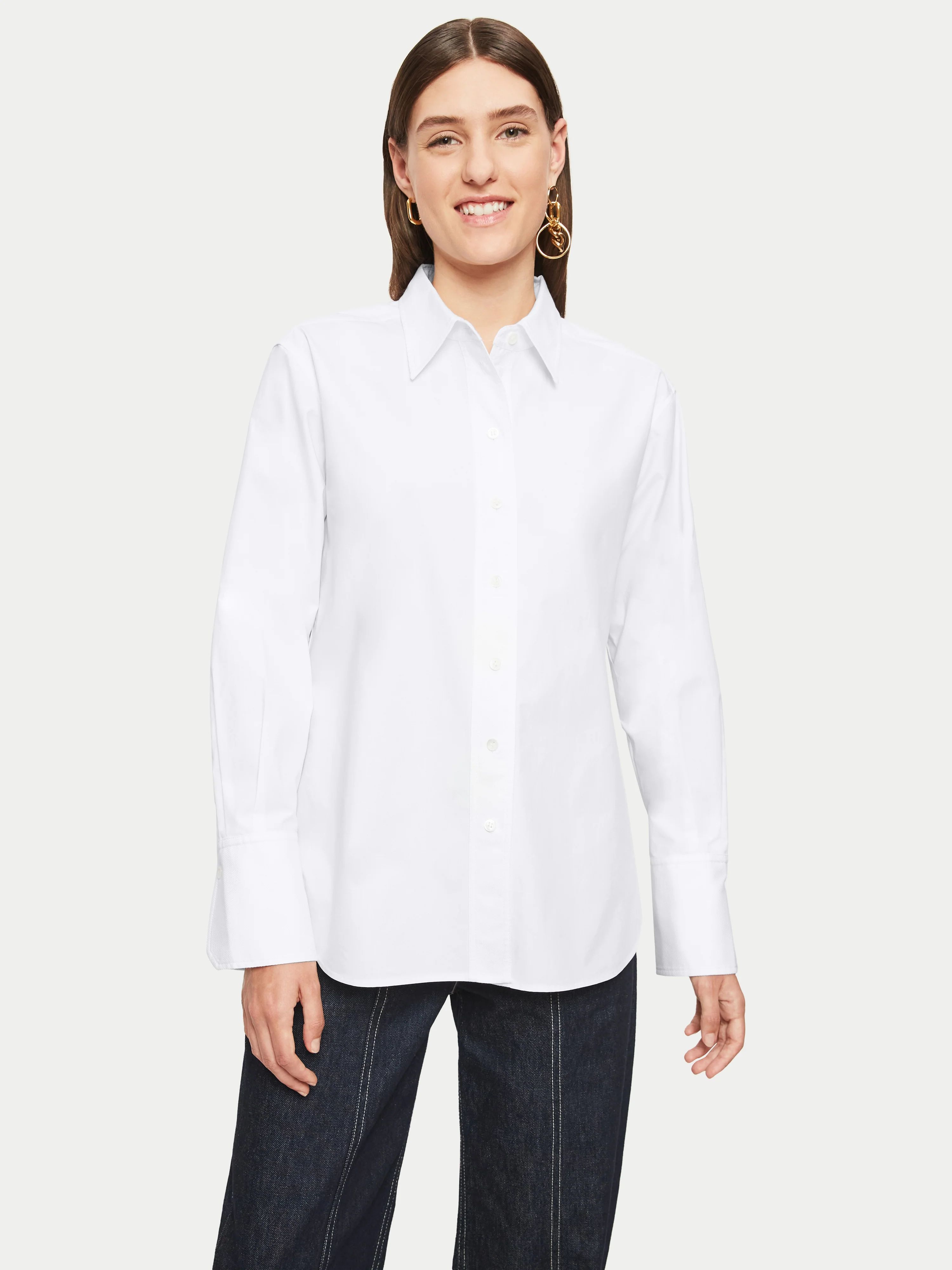 Cotton Relaxed Shirt | White | Jigsaw (UK)