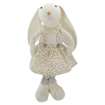 Northlight 14.5" Beige and Cream Standing Girl Easter Bunny Rabbit Spring Figure | Belk