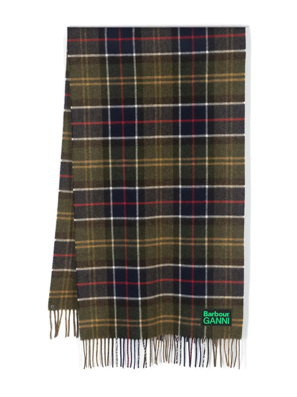Barbour x Ganni tartan-check Wool Scarf - Farfetch | Farfetch Global