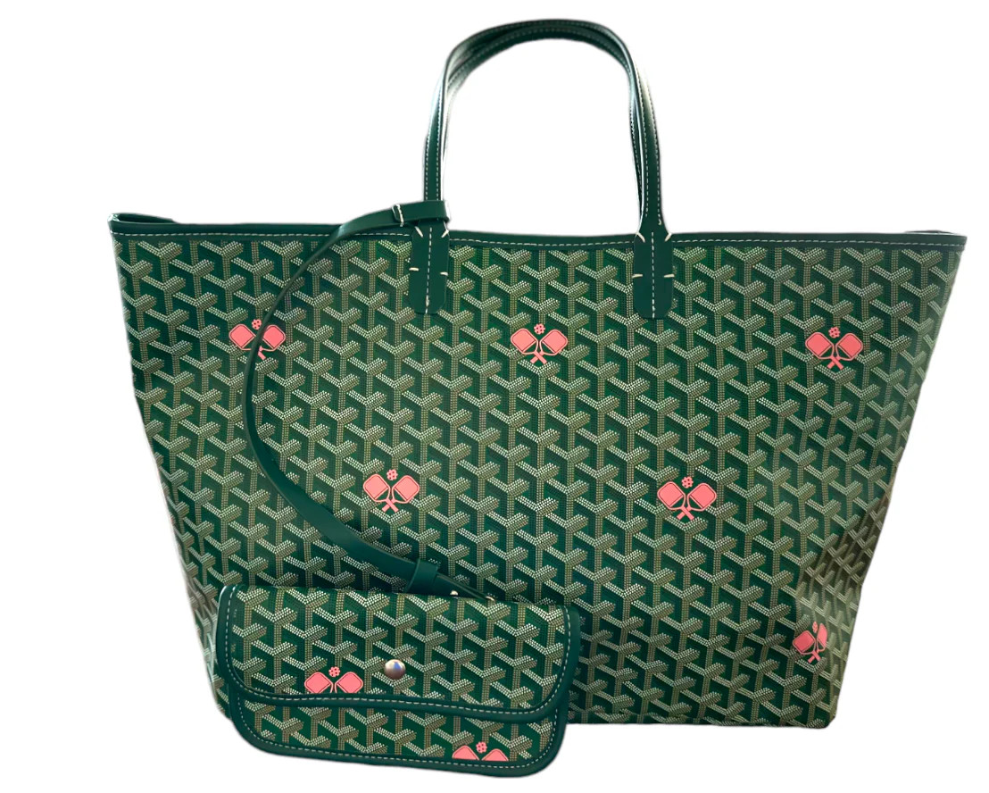 The Whimsy Pickleball Lovers Large Tote - Pink Paddles | Runway Athletics