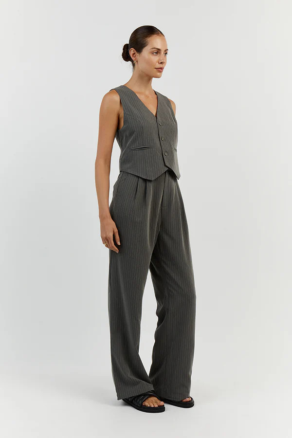 DIEGO GREY PINSTRIPE PANT | DISSH