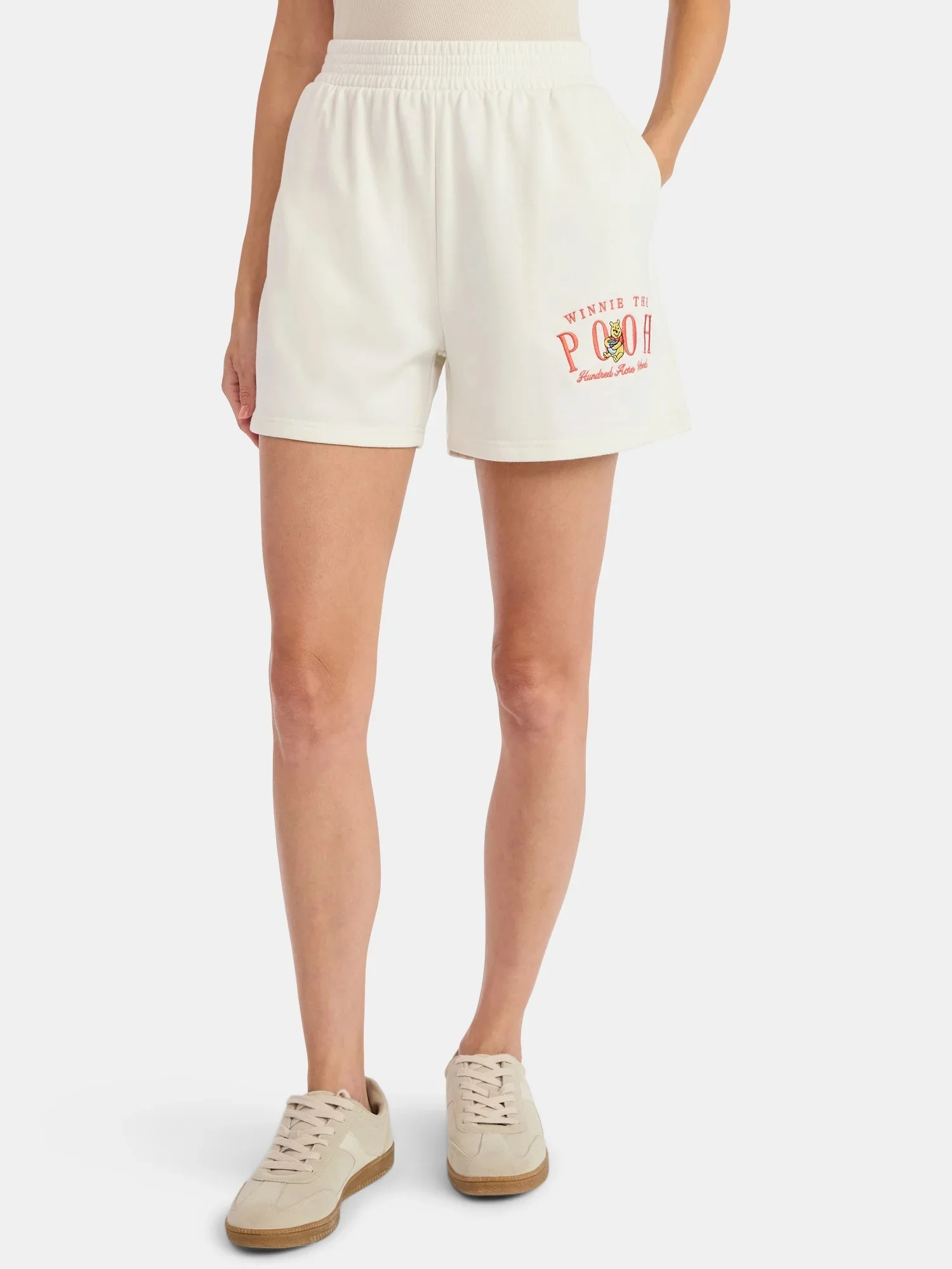 Winnie the Pooh Women’s Graphic Shorts with Embroidery, 5" Inseam, Sizes XXS-XXL | Walmart (US)