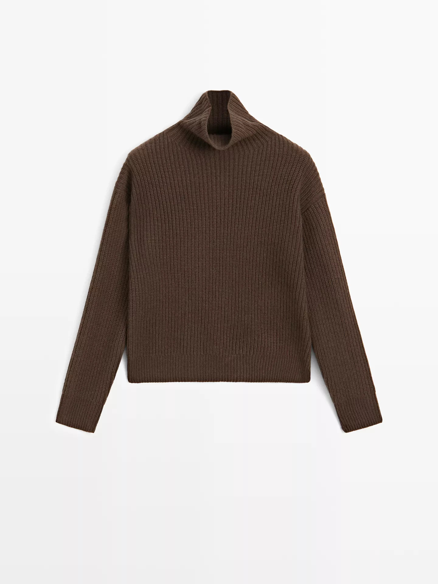 100% wool high neck knit sweater | Massimo Dutti UK