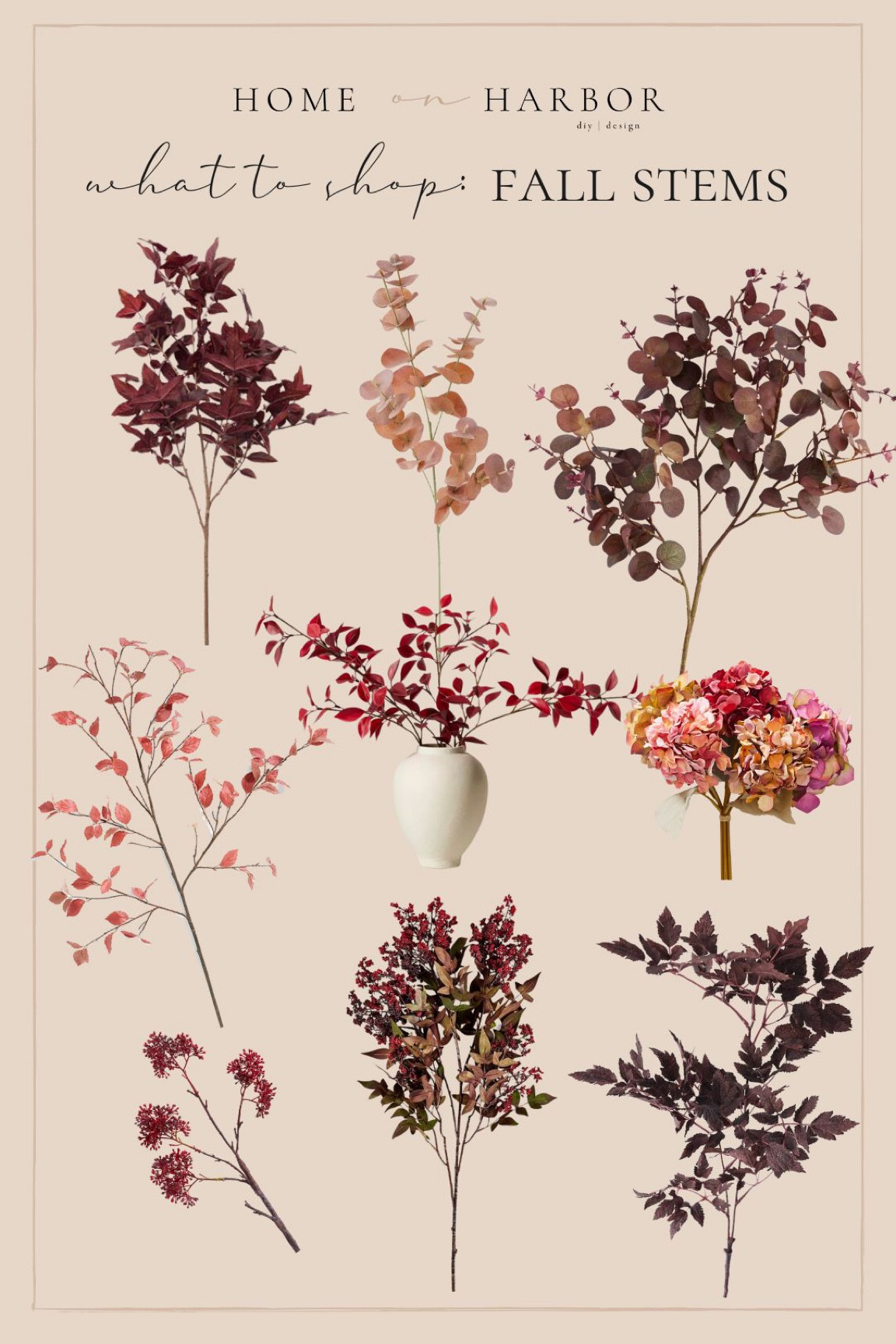 Gorgeous burgundy, purple, and brown stems for fall 

#LTKhome #LTKsalealert #LTKSeasonal