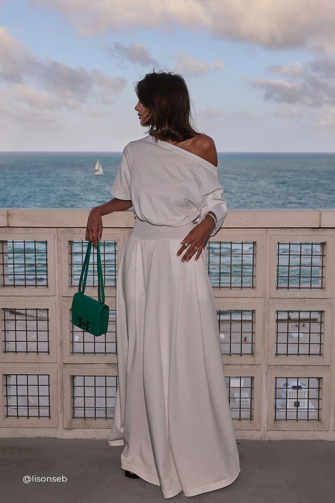 ESME WHITE ASYM MAXI DRESS | DISSH