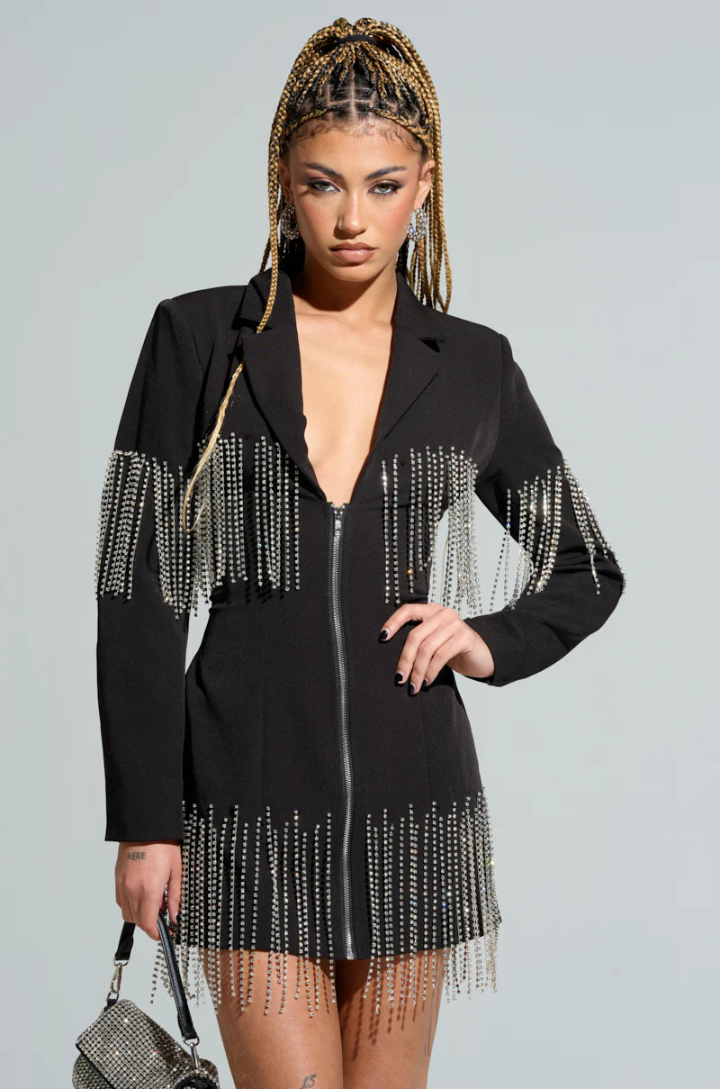 ICY BABY EMBELLISHED BLAZER DRESS | AKIRA