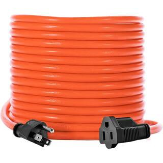 Extension Cord 75 ft. 16 / 3,3 Conductors Indoor/Outdoor Braided with Single Female Extension in Orange | The Home Depot