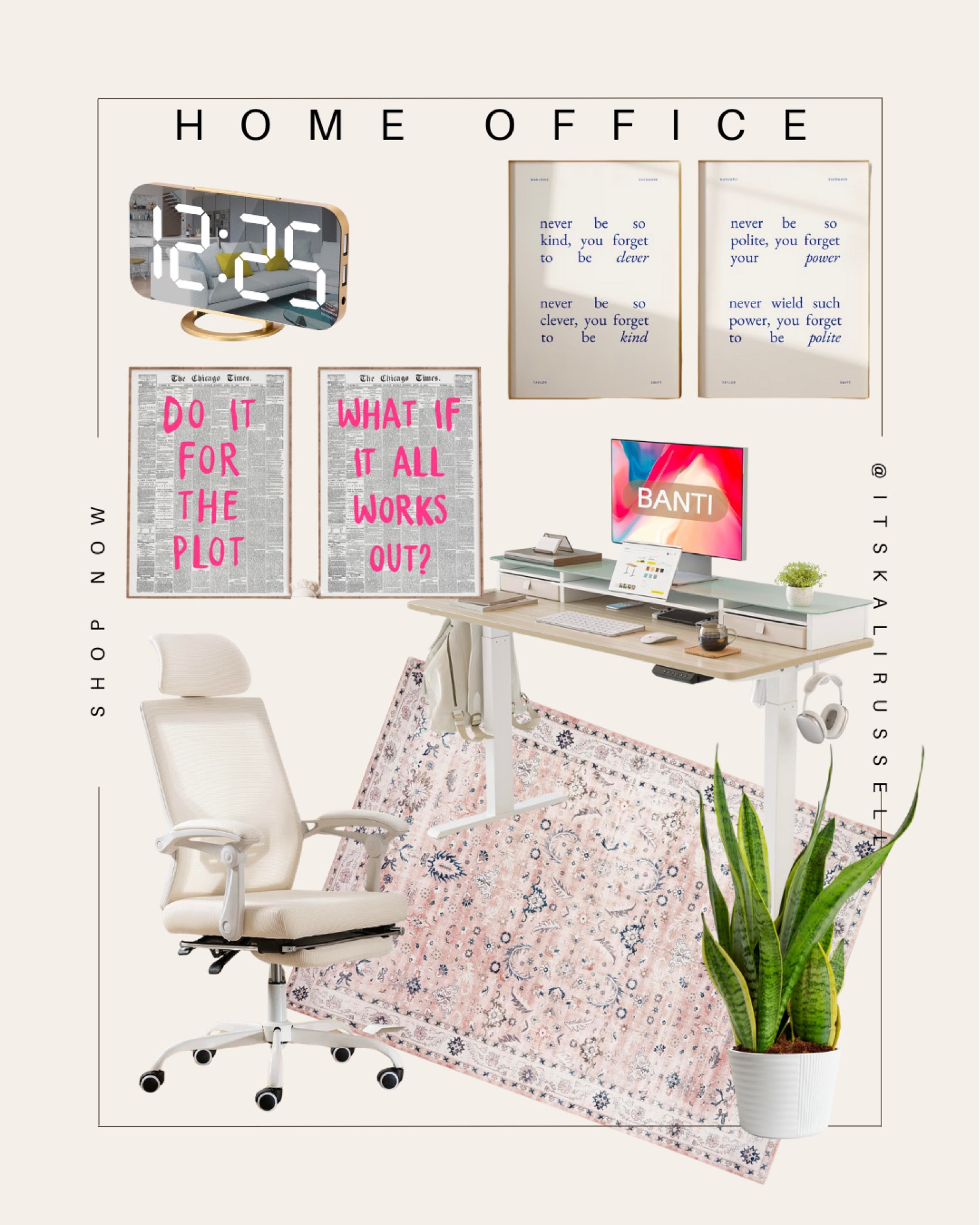 Home office 

#desk #officechair #wallart #taylorswift 

#LTKMostLoved #LTKhome #LTKU